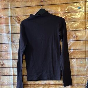 Zara Dark Brown Long Sleeve Turtleneck Top Size M NWT